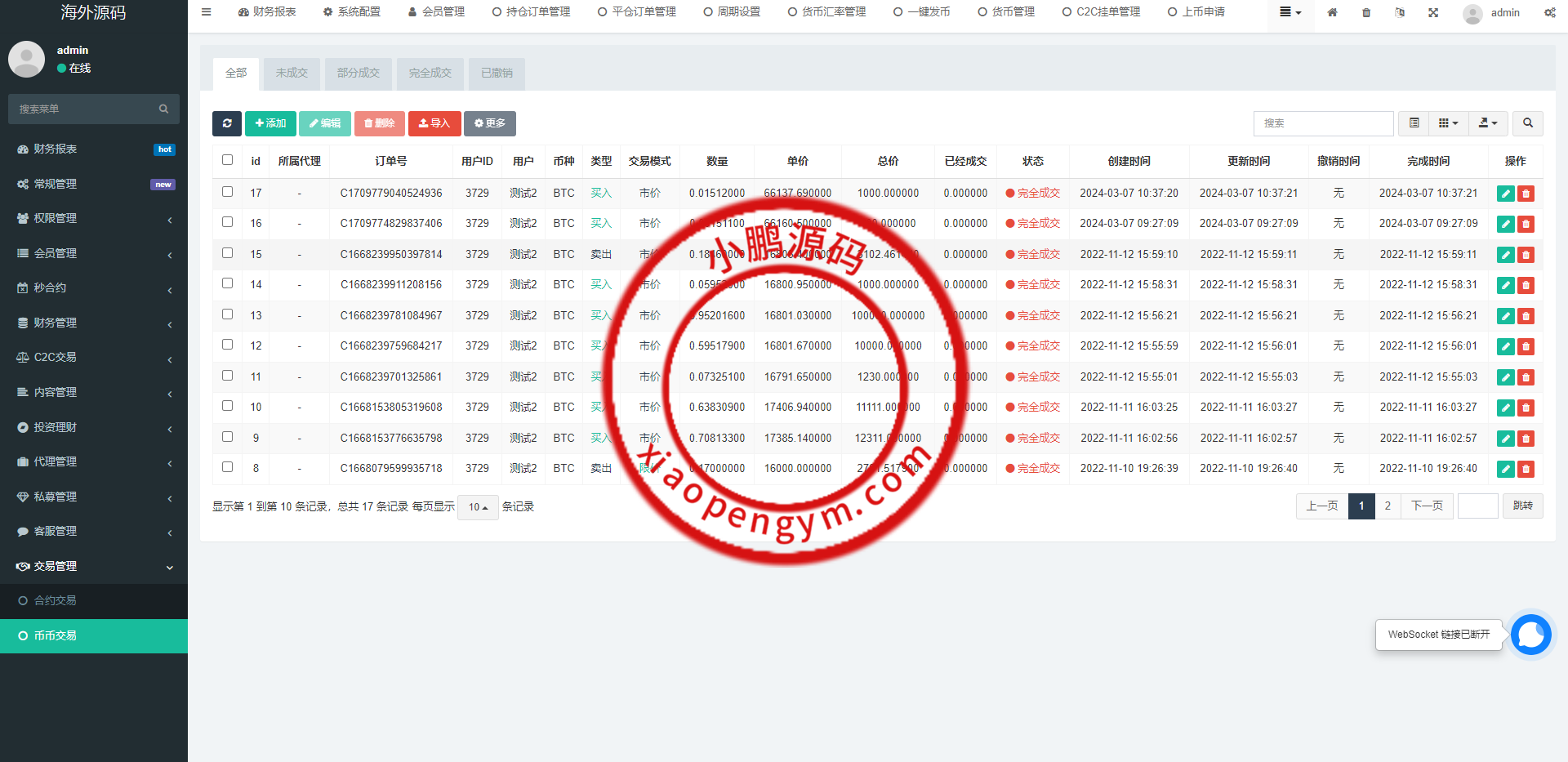 多语言交易所系统/秒合约交易/币币合约/c2c/质押投资